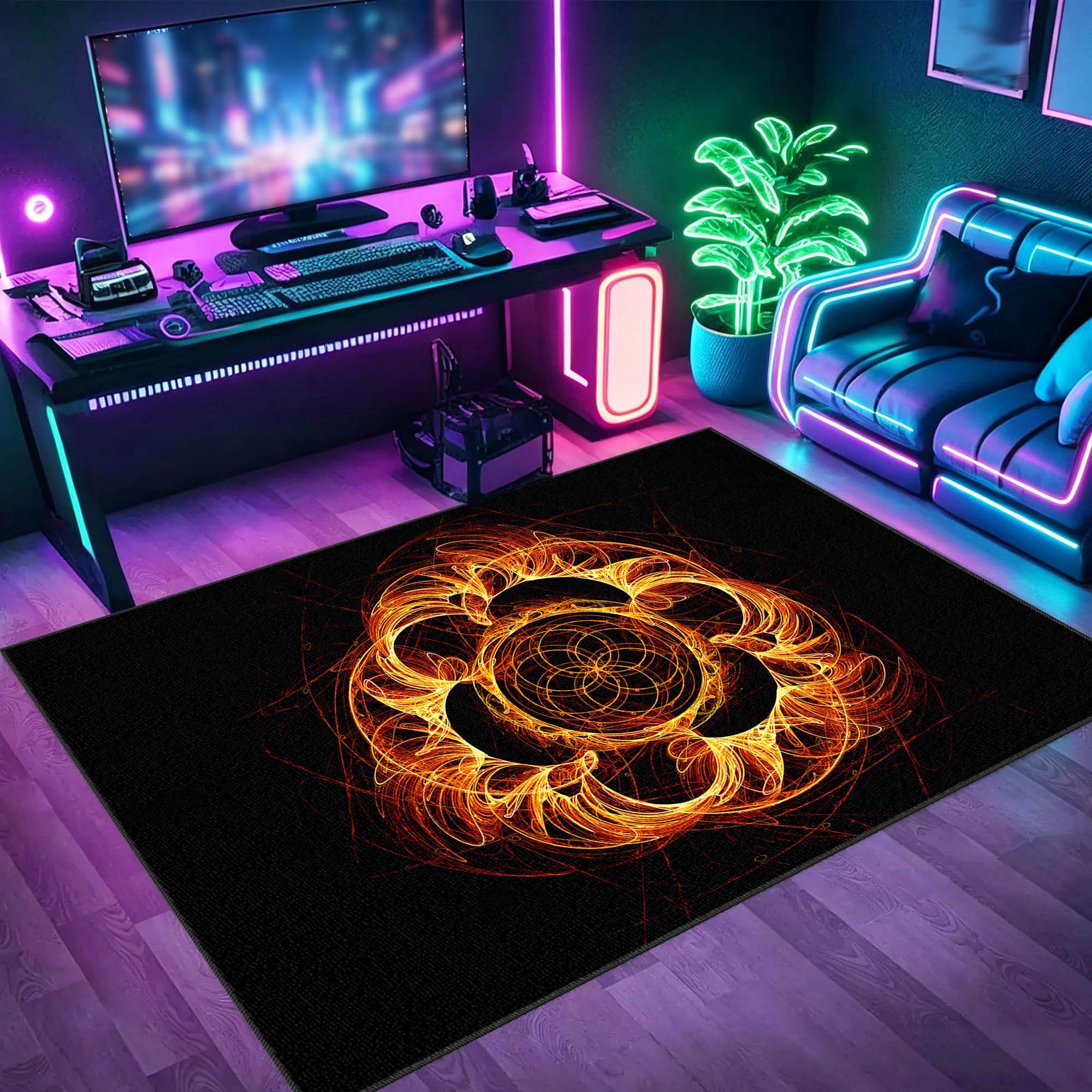 Tapis de chaise gaming lavable 70x80cm pour sol de chambre gamer
