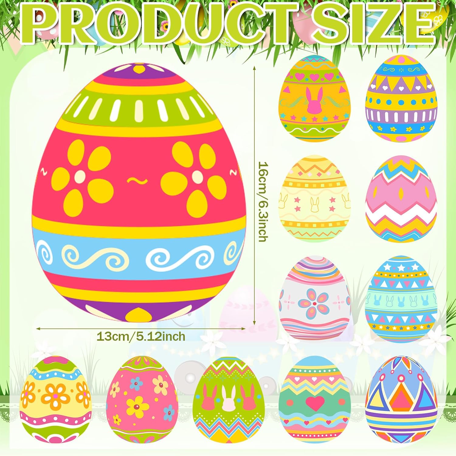 Epakh 72 Pcs Easter Egg Hanging Swirl Ceiling Decorations Hanging Foil Ceiling for Happy Easter Day Party, Colorful Egg Decorations for Spring Holiday, Office, Indoor, Home(Vibrant Style)