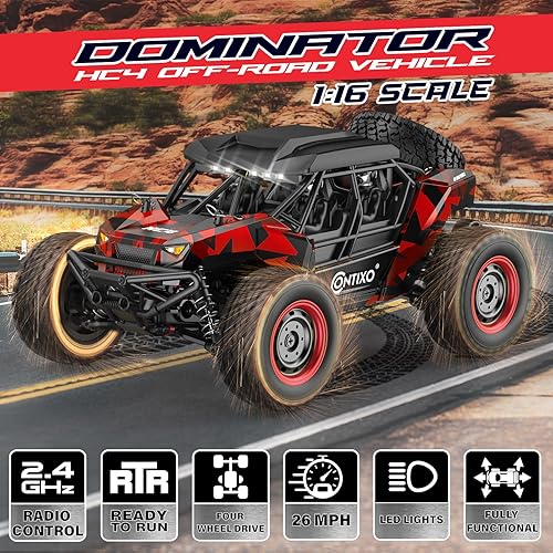 Miniatura 2 de Contixo Autos RC todo terreno 116, auto de control remoto de alta velocidad de 25 MPH con control remoto de 2.4 GHz, vehículo eléctrico 4WD, camión