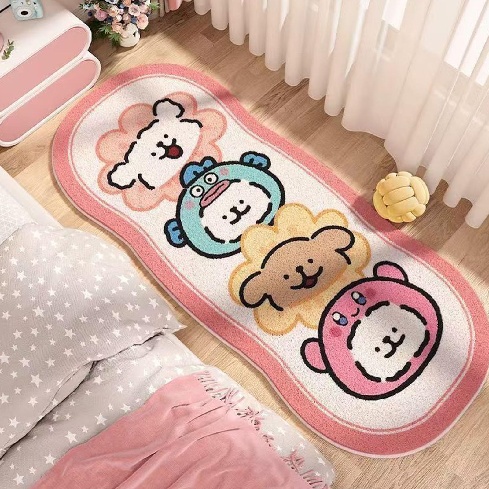 APGLSXY Entry Mat Lovely Puppy Pattern Entryway Carpet Slip Resistant Easy to Clean for Living Space Mat Doormat Pet Rug