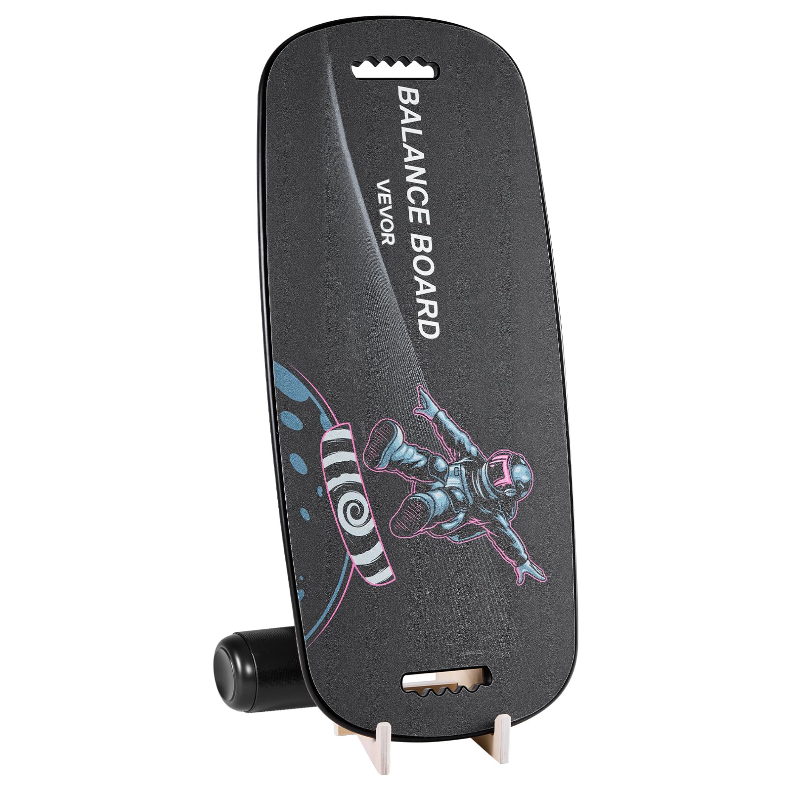 VEVOR Balance Board Holz Set für Erwachsene (89 cm), Wackelbrett bis 200 kg Belastbar, inkl. Rolle, Magnetstoppern & Ablage, Gleichgewichtstrainer für Surf- & Core-Training, Physiotherapie, Schwarz