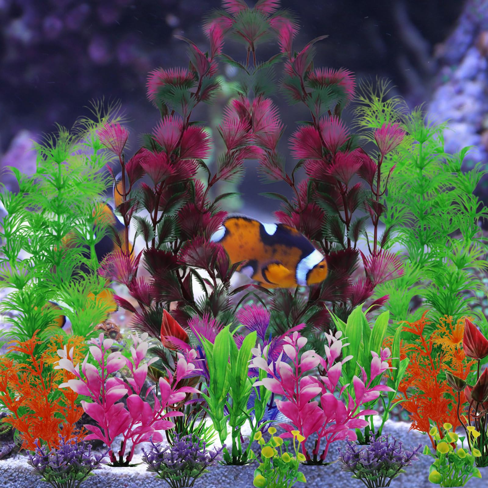 2 Stck Knstliche Aquarium Pflanzen - Realistische Plastik Wasserpflanzen  Fr Fische & Haustiere Plastikpflanzen Aquarium