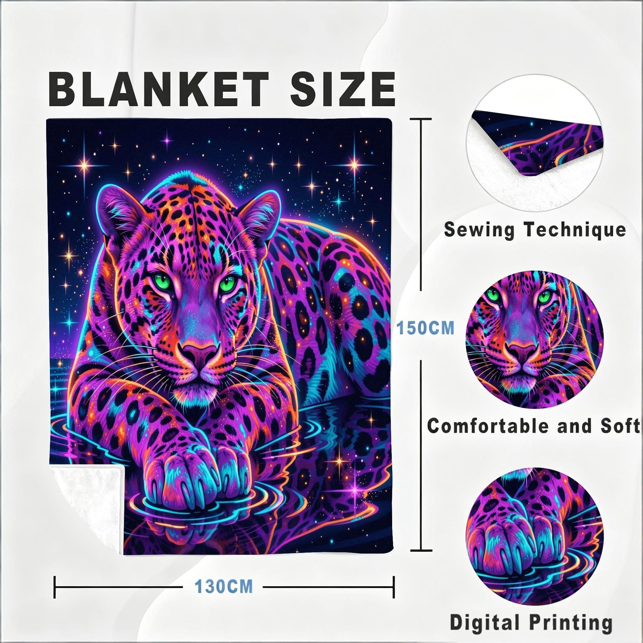 Manta Entretiempo Grande, Leopardo Morado, 220x240 cm, AQ4889
