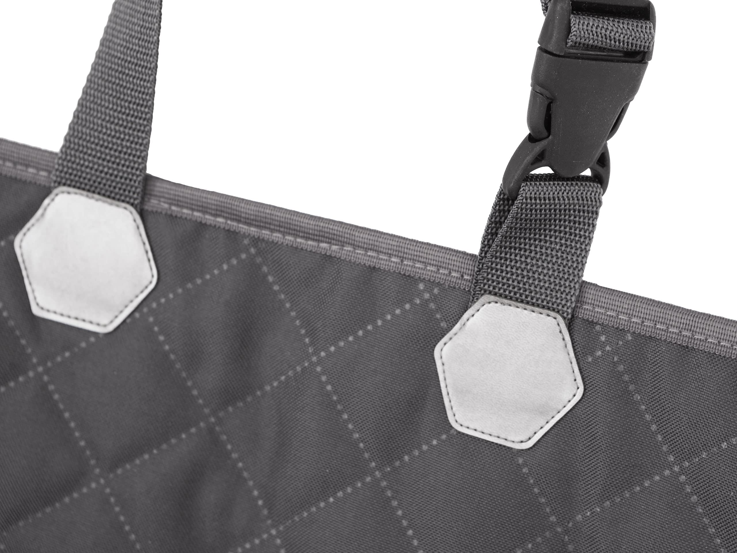 PillowPrim Asiento de Coche para Perros, Manta Trasera para Coche, Caja de Transporte para Gatos, Cesta para Perros, arnés para Perros, Cama para Perros, Cesta de Grafito Oxford, 133 x 45 cm