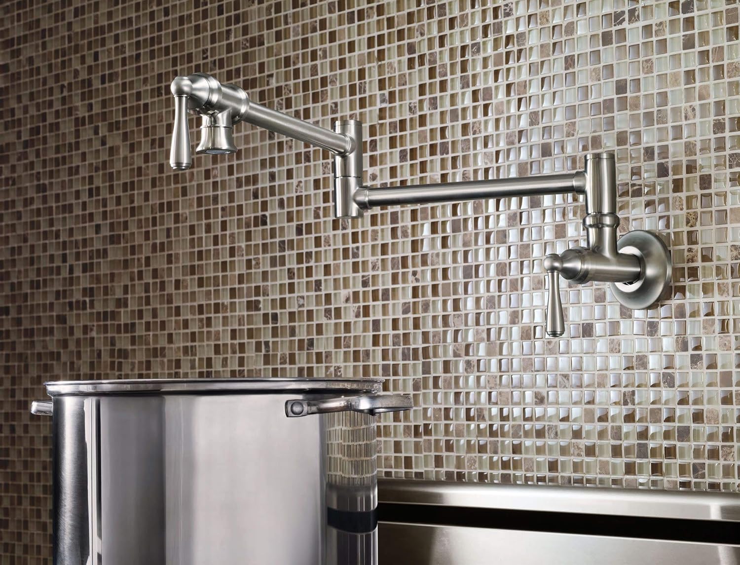 Weekly Top Sale Moen S664SRS Traditional Wall Mount Swing Arm Folding Pot Filler Kitchen Faucet, Spot Resist Stainless Super Brands Moen S664SRS Traditional Wall Mount Swing Arm Folding Pot Filler Kitchen Faucet, Spot Resist Stainless