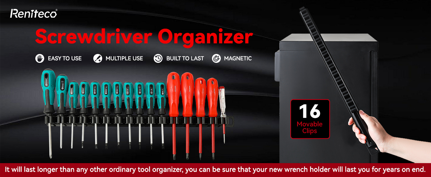3-H Magnetic Screwdriver Holder,Magnetic Tool Holder Strip,Space Saving Tool Org 3-H Magnetic Screwdriver Holder,Magnetic Tool Holder Strip,Space Saving Tool Org