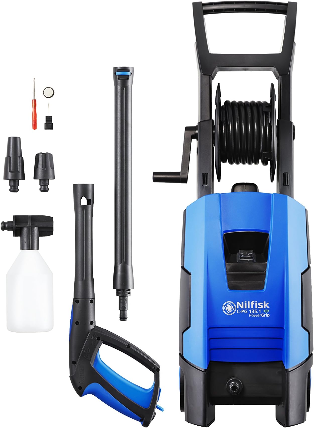 Nilfisk C-PG 135.1 Compact Electric 520l/h 7800W Black, Blue pressure washer C-PG 135.1, Compact, Electric, 8 m, Black, Blue, Aluminium, 520 l/h