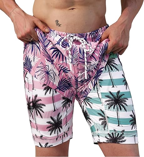 Mainfini Bañador de compresión para hombre, Hoja de coco y plátano