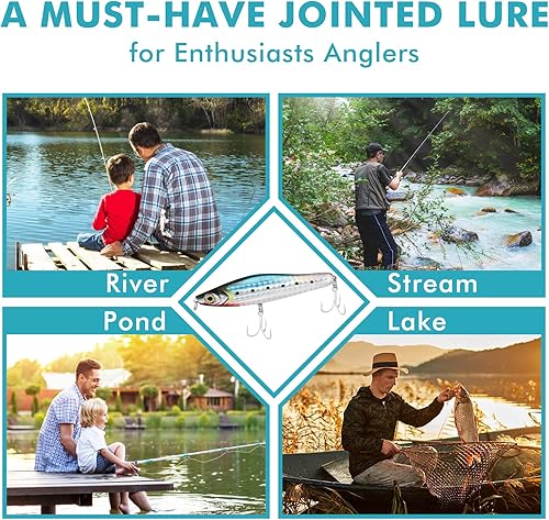 Miniatura 7 de TRUSCEND Easy Catch Swimmax with BKK Hooks, Magic Noisy Wiggling and Vibrating Actions for More Bites, Lifelike Fishing Lures for Bass Trout Walleye