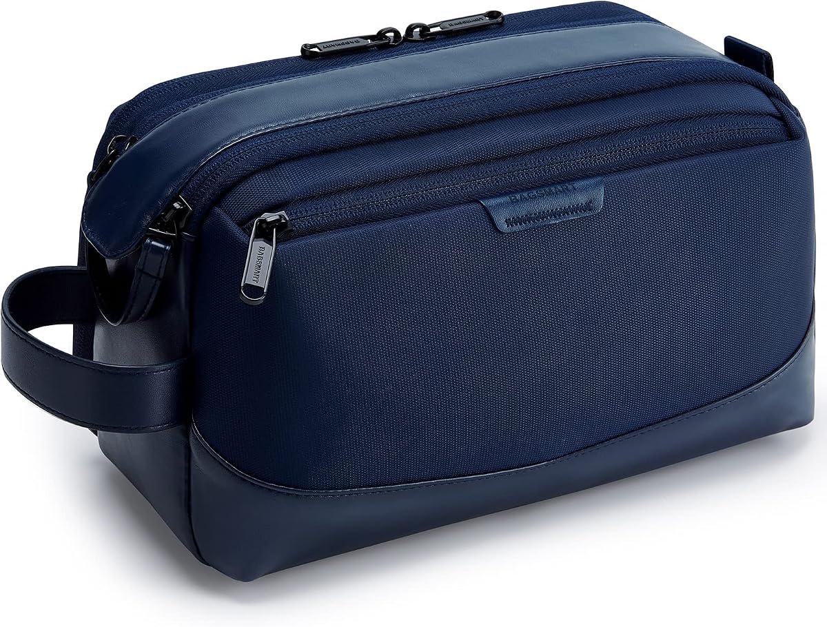 BAGSMART Neceser de Viaje Grande para Hombre, Resistente al Agua, Azul Nvay | Organizador de artículos de tocador de viaje, kit Dopp, bolsa de afeitar para accesorios de artículos de tocador