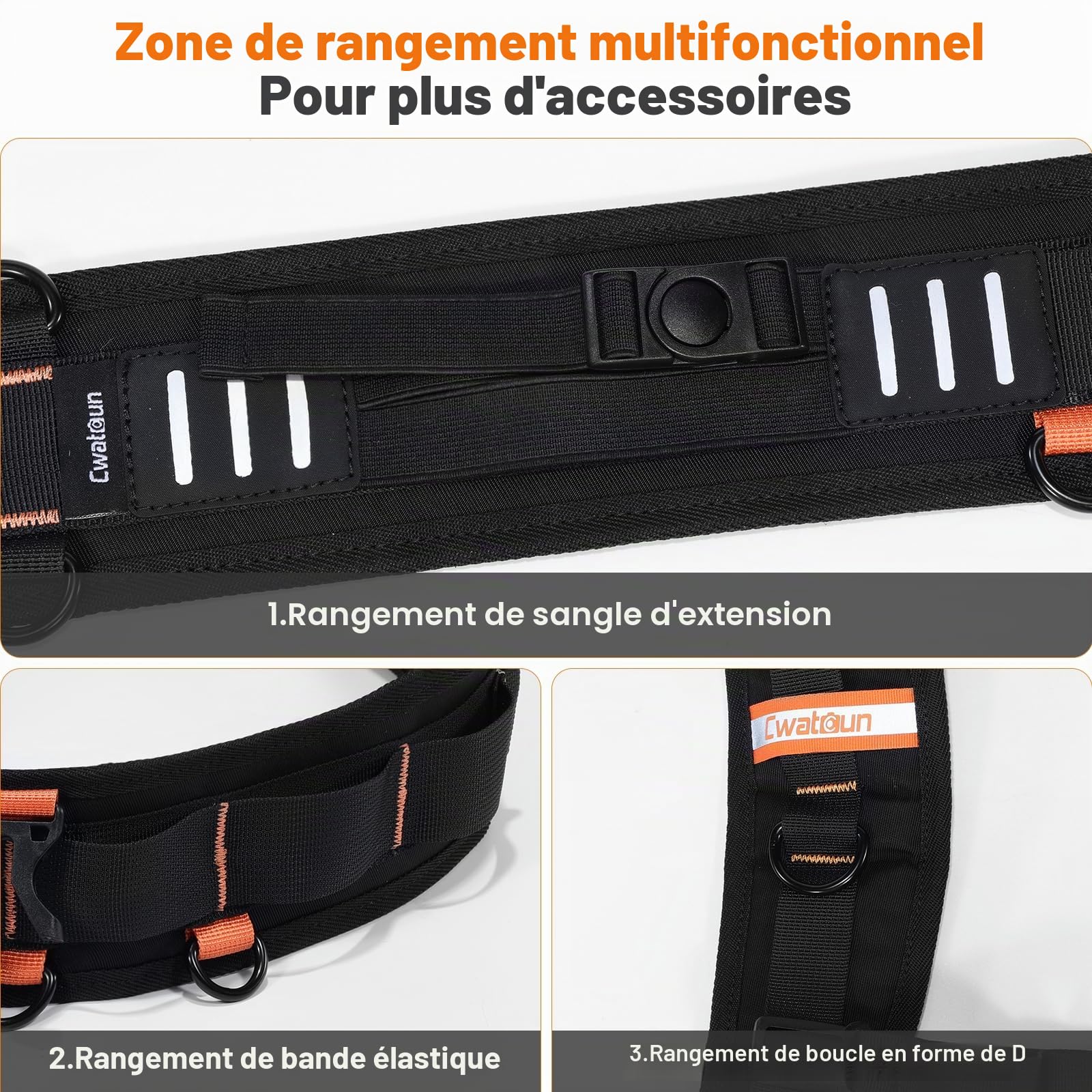Cwatcun Sangle de caméra réglable pour photographes – Harnais à double épaule multifonctionnel et ceinture de taille pour accessoires d’appareil photo DSLR/SLR et rangement