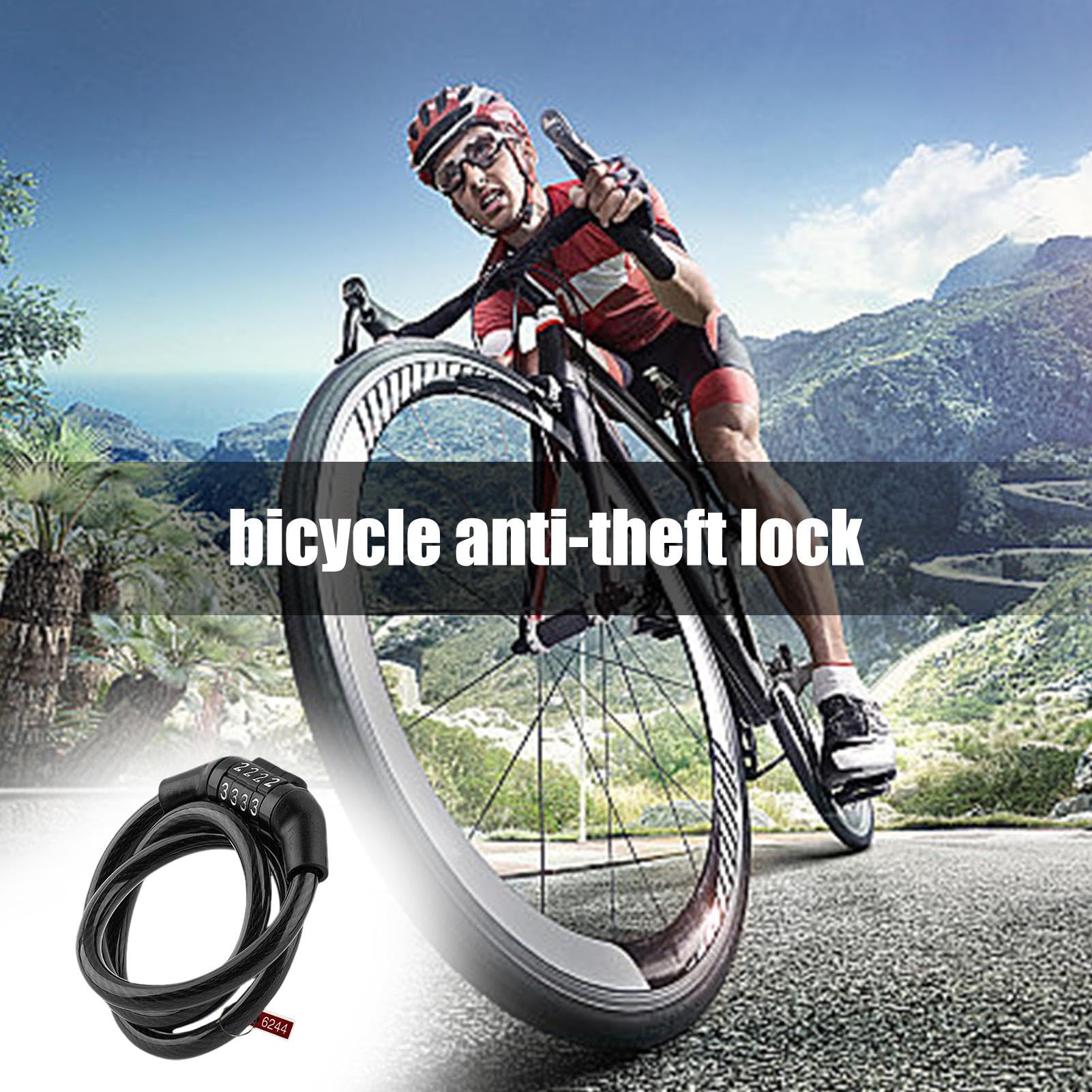 Lucchetto A Combinazione Per Bici: 4 Cifre, Ripristinabile, Con Cavo Rinforzato Per Massima Sicurezza