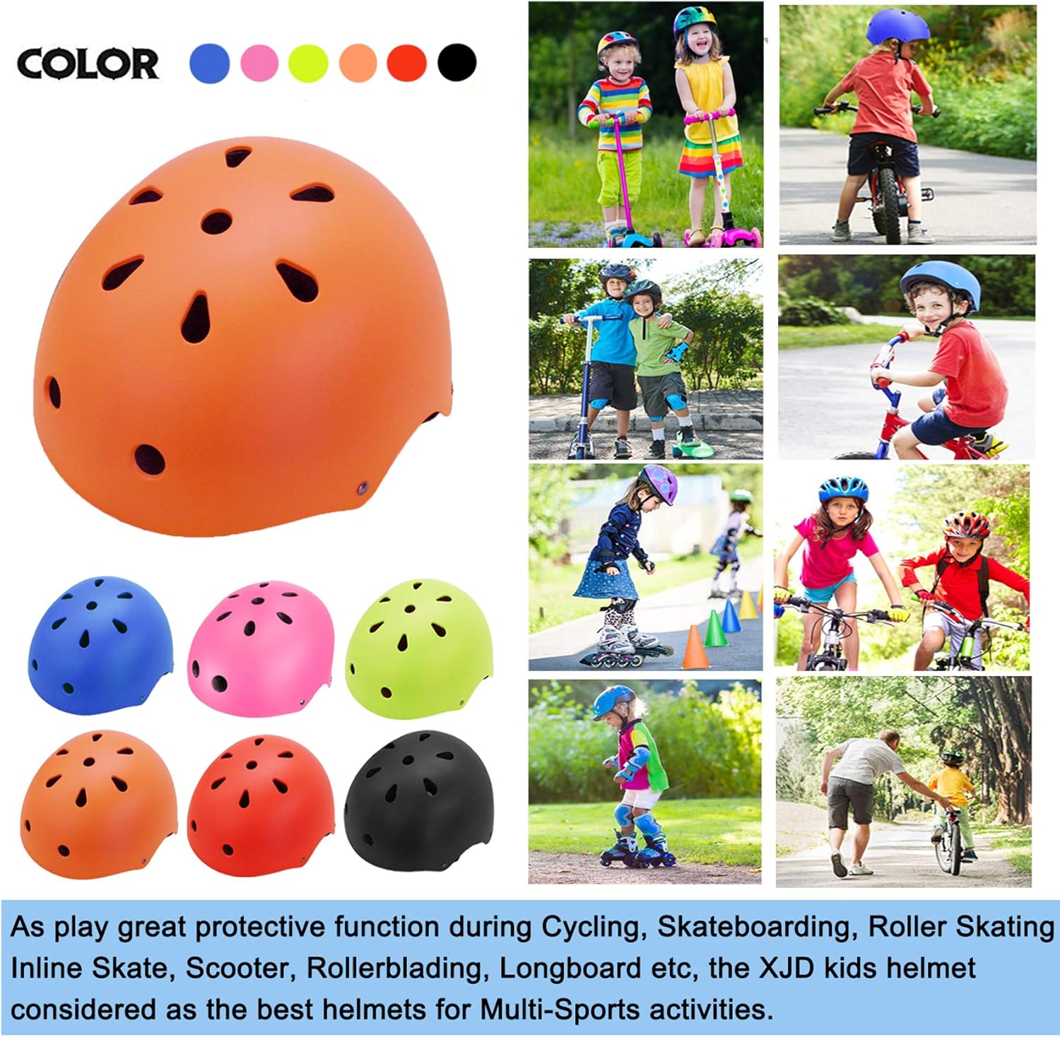 XJD Kids Bike Helmet Toddler Helmet Adjustable and Multi-Sport Cycling Skating Scooter Helmet for Boys Girls from Toddler to Youth 2 Sizes : Sports & Outdoors