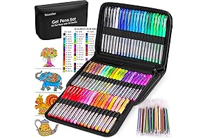 Soucolor Gel Pen Refills - Premium 120 Pack for Adult Coloring Books and Artistic Creations