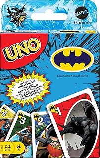 Mattel Games UNO Batman Card Game for Kids, Adults & Family with Collectible Deck & Special Rule Inspired by Batman Comics