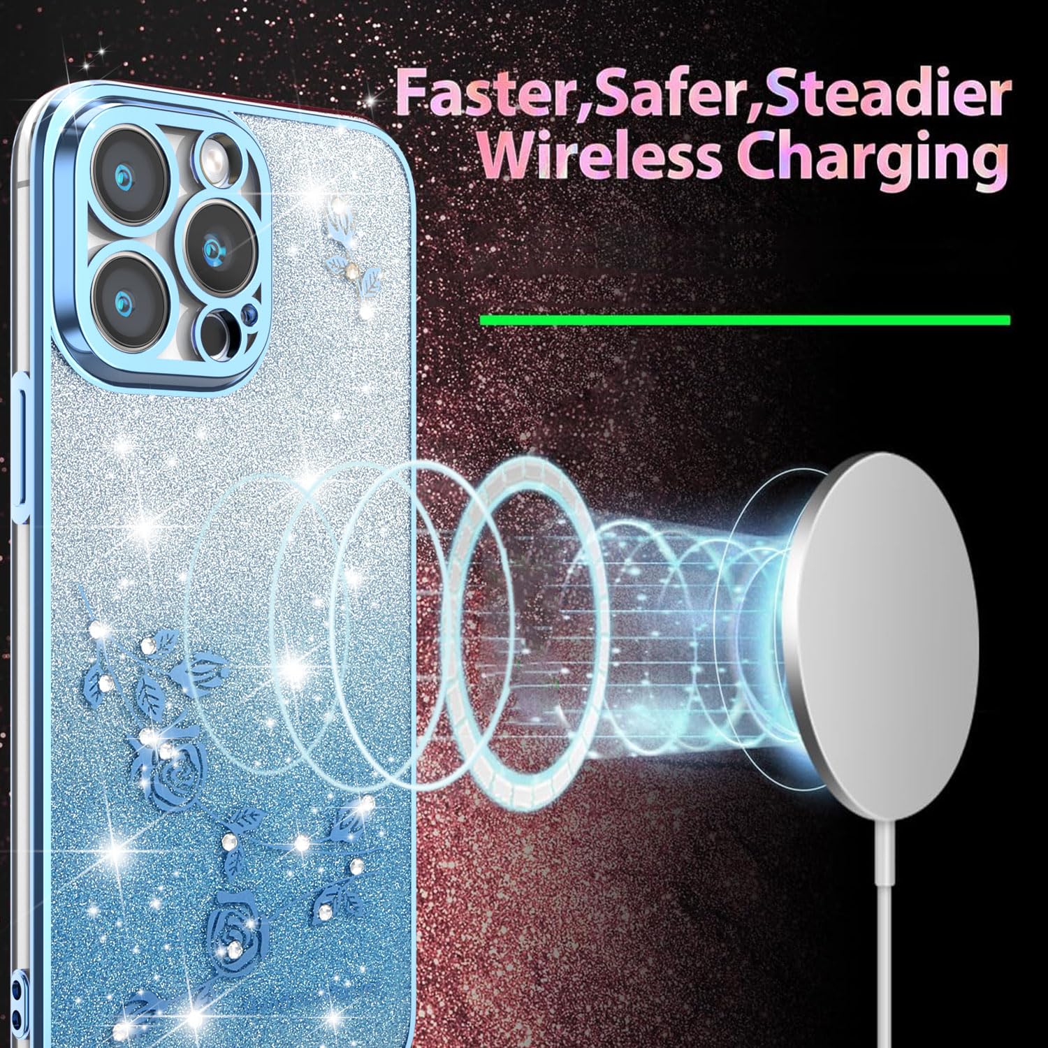 XINYEXIN Przezroczyste brokatowe etui do Xiaomi Redmi Note 11 4G / Redmi Note 11S 4G, dla kobiet i dziewcząt, błyszczące diamentowe etui na telefon, ultracienkie, cienkie, przenośne, odporne na