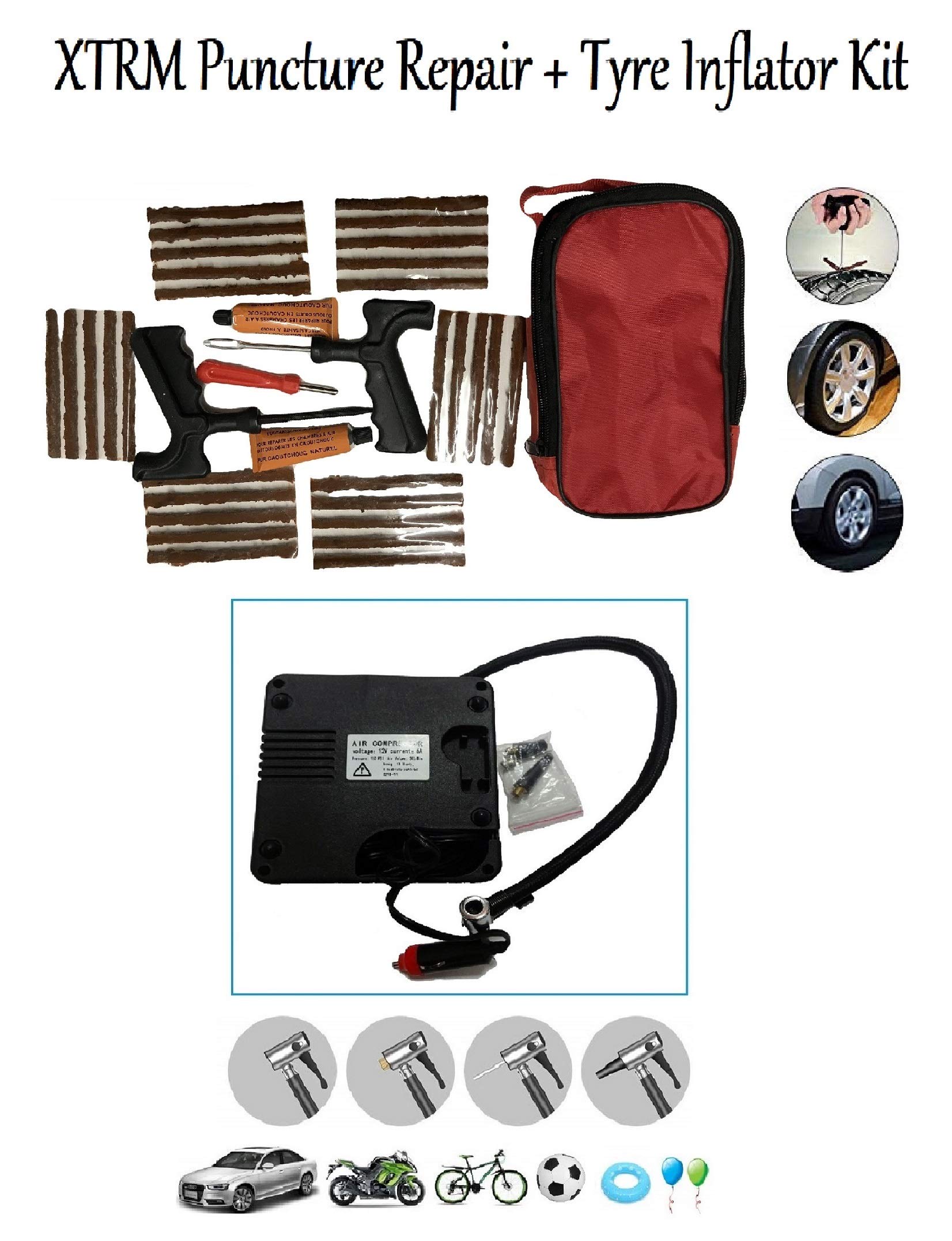 Buy XTRM MOTORBIKE TUBELESS TYRE PUNCTURE REPAIR TOOL KIT Motorcycle