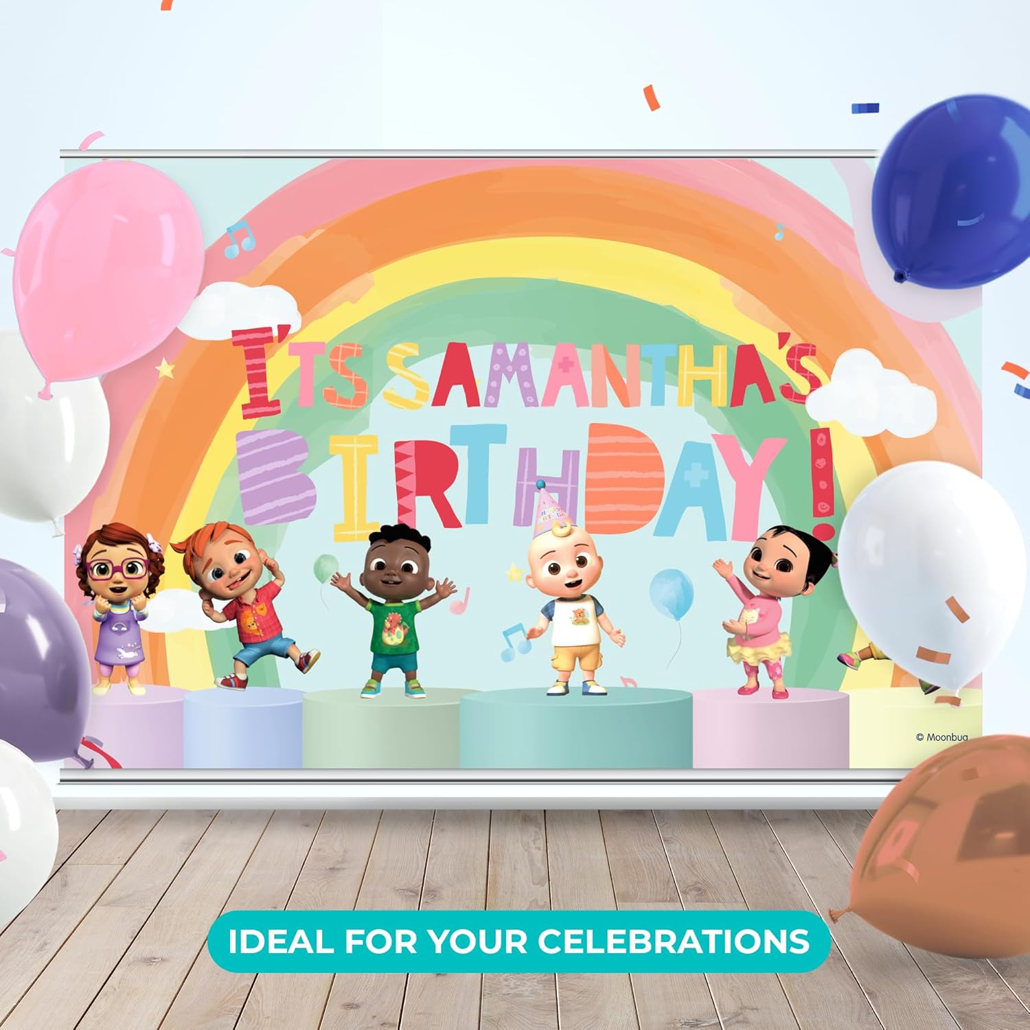 EGD Custom Happy Birthday Banner - CoComelon JJ | Personalized First Birthday Banner for CoComelon Party Supplies