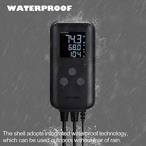 Miniatura 3 de Termostato digital impermeable para invernadero, para elaboración de cerveza casera, fermentación, cría, incubación, terrario, calefacción y