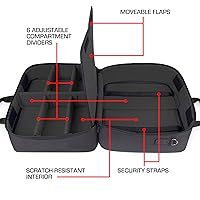 Vista 5 de USA GEAR PS5 Case - Console Case Compatible with Playstation 5 and PS5 Digital Edition with Customizable Interior for Playstation Controller, PS5