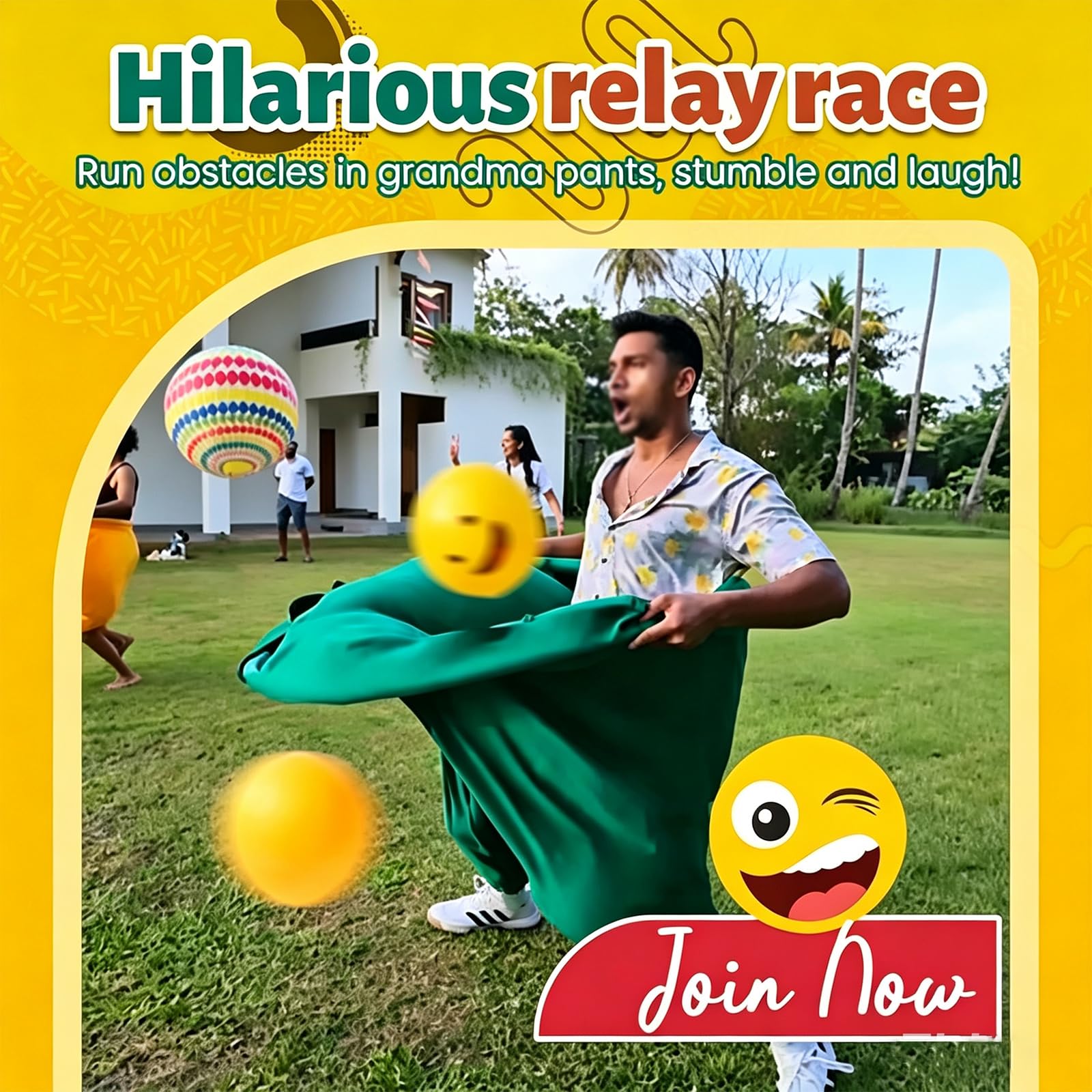 Juego Al Aire Libre Granny Pants | Pantalones Gigantes EláSticos Con Pelotas Y Bomba De Inflado,Divertido Lanzamiento Para Fiestas En El JardíN NiñOs Adultos