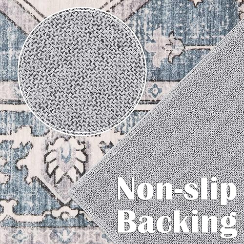 Miniatura 7 de jinchan Alfombra de área lavable de 3 x 5, tribal, alfombra pequeña, resistente a las manchas, alfombra bohemia, alfombra envejecida, suave,