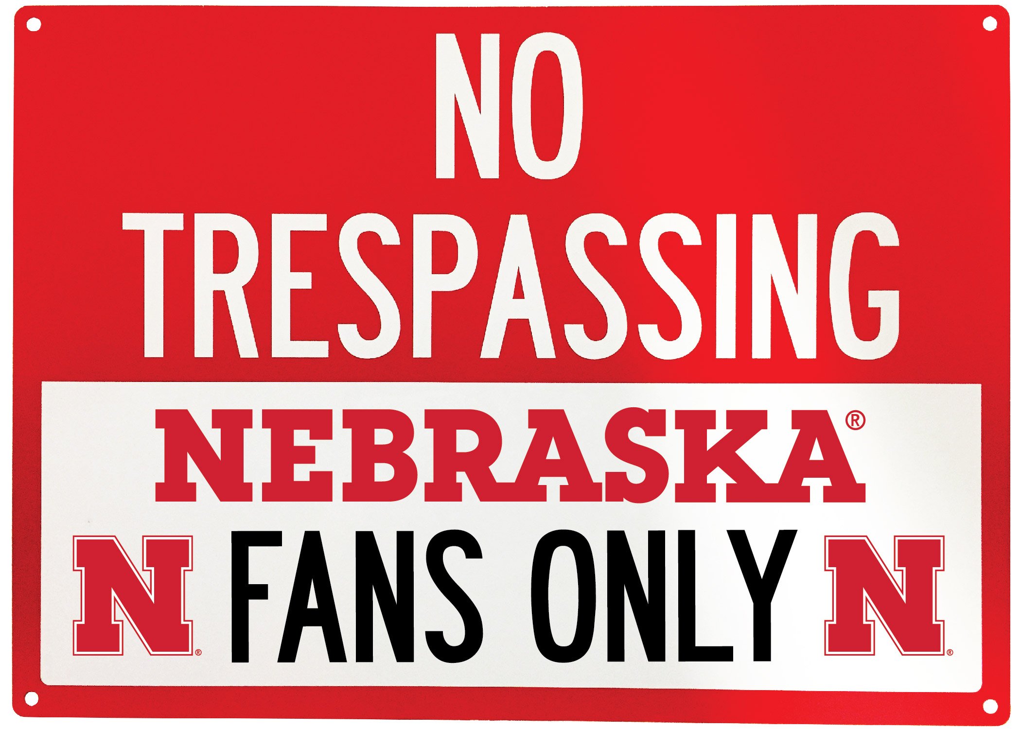 R and R Imports Nebraska Huskers Metal No Trespassing Sign Officially Licensed Collegiate Product