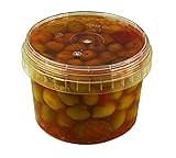 Hymor grüne Oliven pikant entsteint - 2x 380g Behälter - Oliven aus Marokko ohne Kern Marokkanische Olive eingelegt in Lake vegan, glutenfrei, zu Tapas, Salaten, beim Kochen