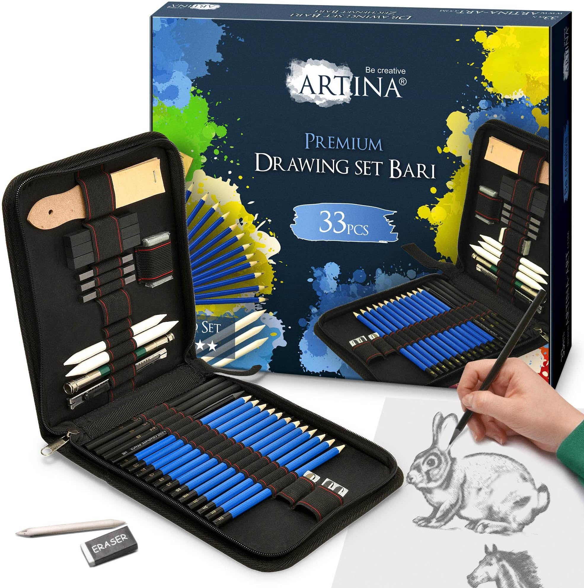 Charbon Blanc Et Noir Crayons Fusain Noir Et Blanc - Lot De 6 Pour Dessin, Croquis Et Art (Débutants Et Pros) Crayons Fusain Noir Blanc