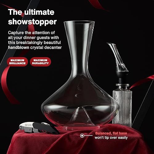 Miniatura 5 de Paquete de abridor de vino, aireador de vino y decantador de cristal por Vintorio