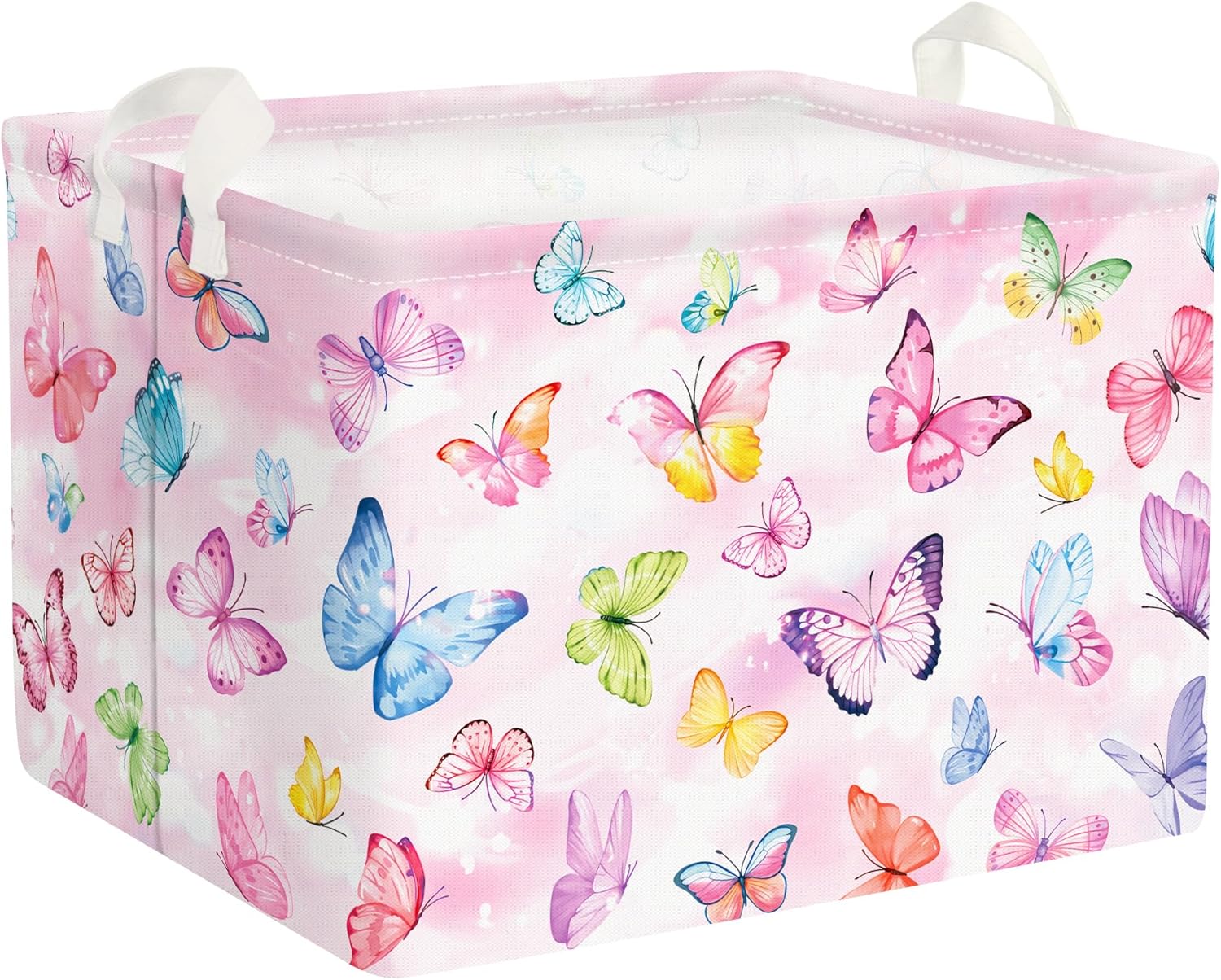 Clastyle 36L Pink Dreamy Butterfly Kid Storage Basket Collapsible Rectangle Clothes Toy Nursery Bin Book Shelf Basket Clastyle 36L Pink Dreamy Butterfly Kid Storage Basket Collapsible Rectangle Clothes Toy Nursery Bin Book Shelf Basket