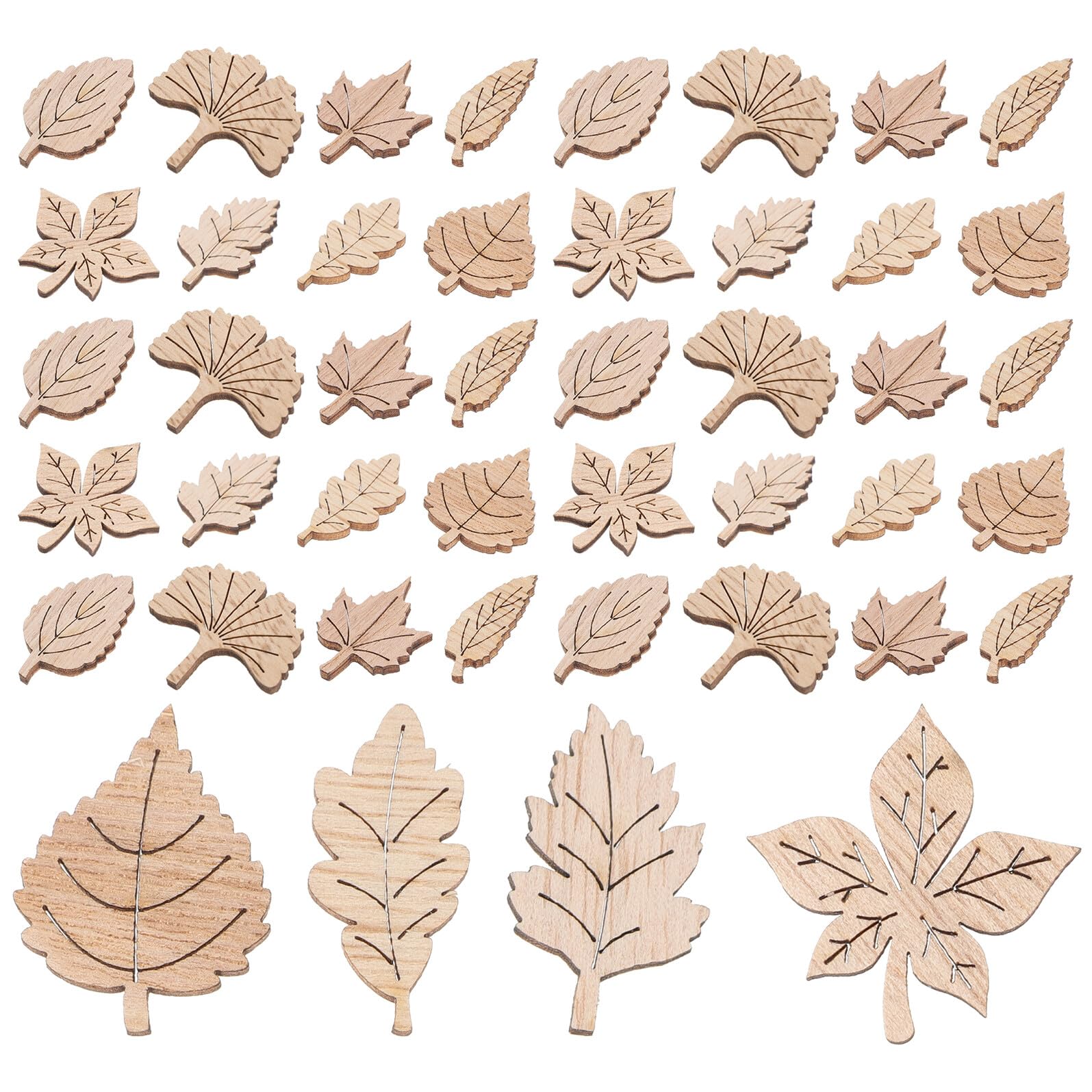 Copeaux de Bois pour Scrapbooking 50 Pcs en Bois de Feuille D'érable Naturel, Décorations Délicates pour Journal Intime, Album Photo et Loisirs Créatifs, Fournitures Scrapbooking