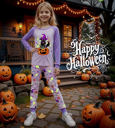 Miniatura 9 de HONGTEYA Ropa de Halloween para niños y niñas, ropa de esqueleto de algodón para niños pequeños, talla 3-7T