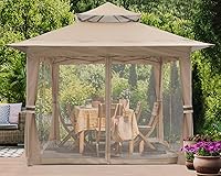 Vista 6 de ABCCANOPY - Tienda de campaña estilo gazebo de 13pulgadas x 13pulgadas, para aire libre, refugio, con mosquitera