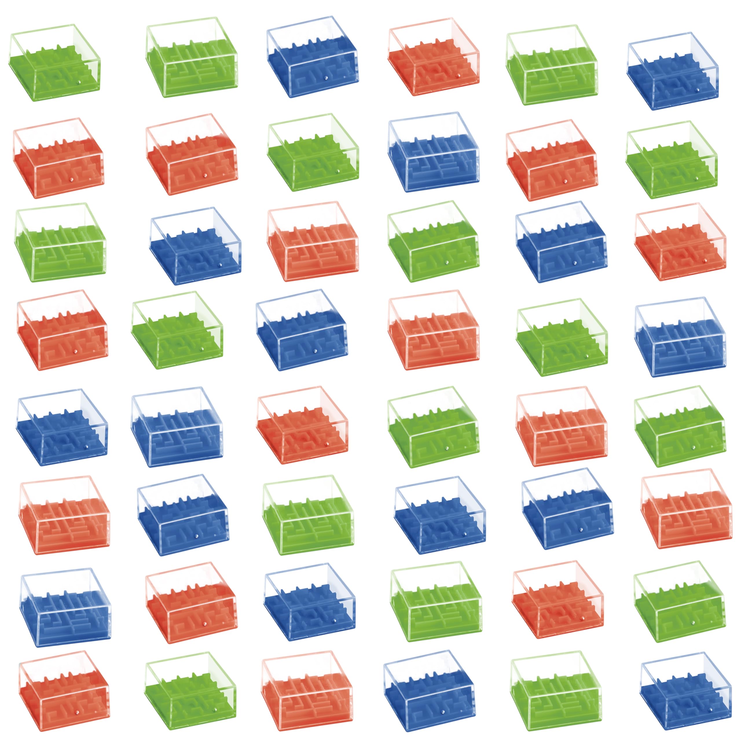THE TWIDDLERS 48 Mini Maze Puzzle Cubes, UV Reactive Games, Kids Brain Teaser Challenge, Perfect Science Party Bag Favours, Cracker Stocking Fillers, Cool Classroom Rewards for 6 to 10 Year Olds