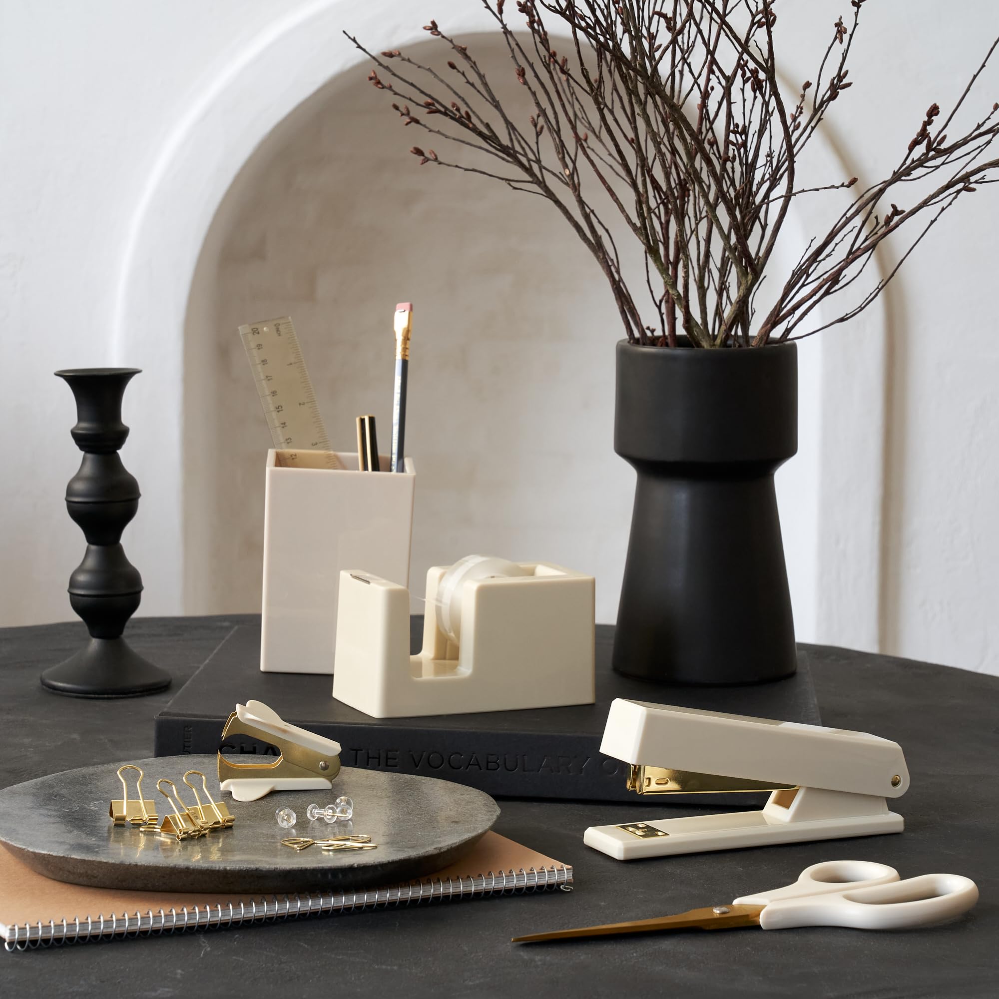KIBAGA Set di accessori da scrivania estetici moderni, eleganti organizer per forniture per ufficio