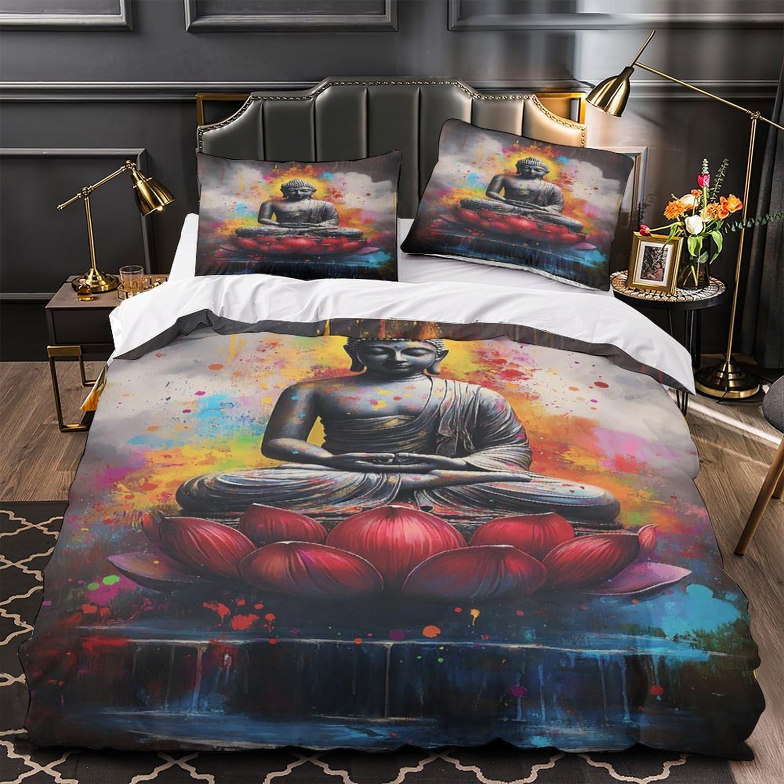Housse de couette Bouddha 3D : finissez-en avec le linge de lit rêche qui se froisse