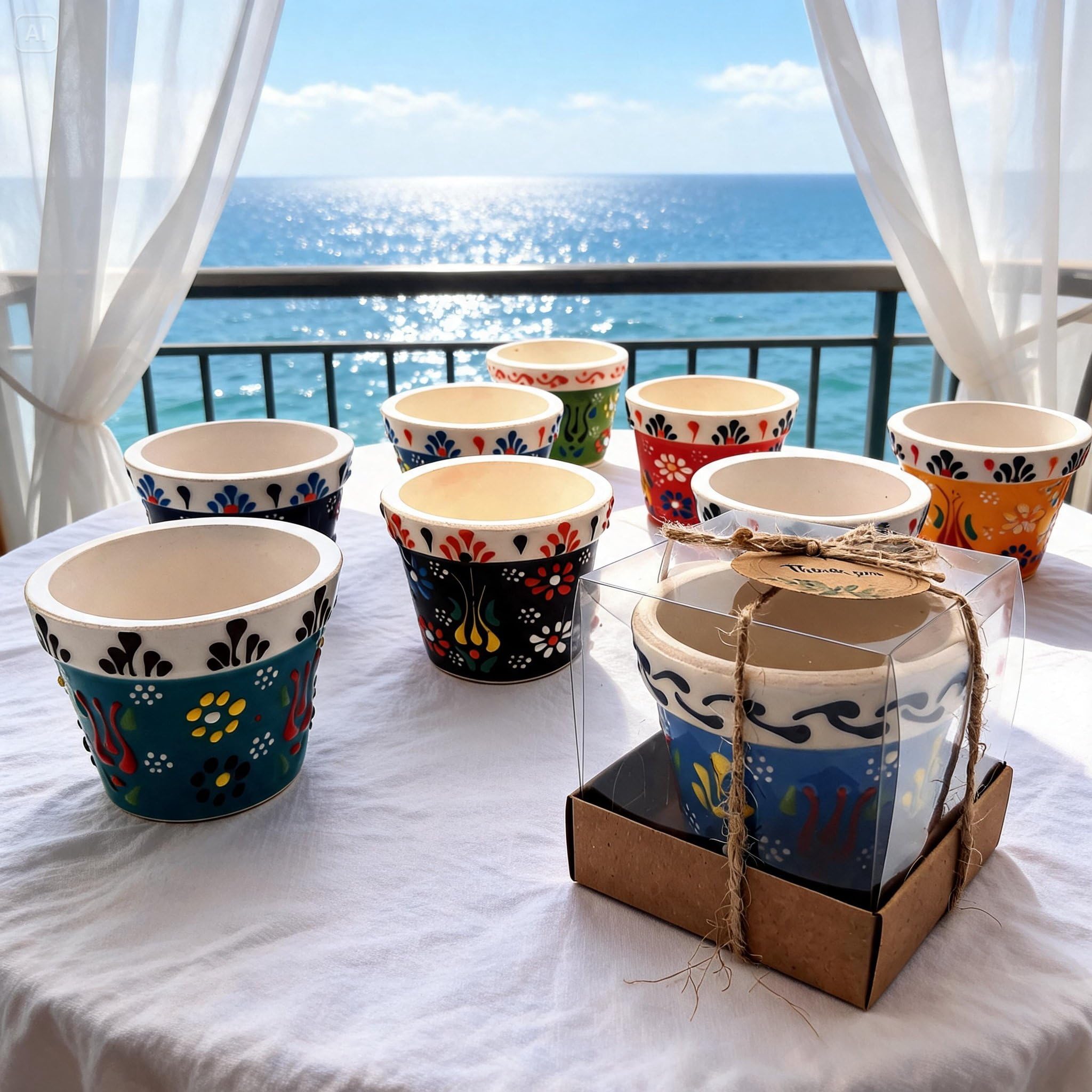 Bomboniere per addio al nubilato per ospiti, vaso in ceramica per piante grasse in scatola, bomboniere per gli ospiti, sfuso, regalo per feste in spiaggia, piante grasse vive non include