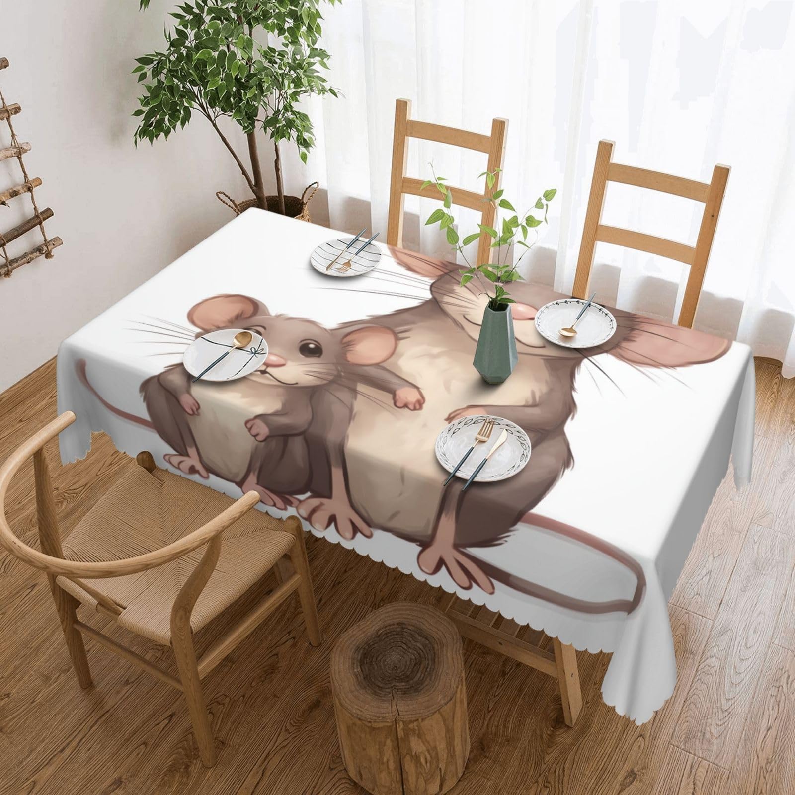 FodPand Rats Tablecloths for Rectangle Tables 54 x 72 Inch - Reusable Washable Dining Table Clothes - Stain and Wrinkle Resistant Decorative Fabric Table Cover for Wedding Party