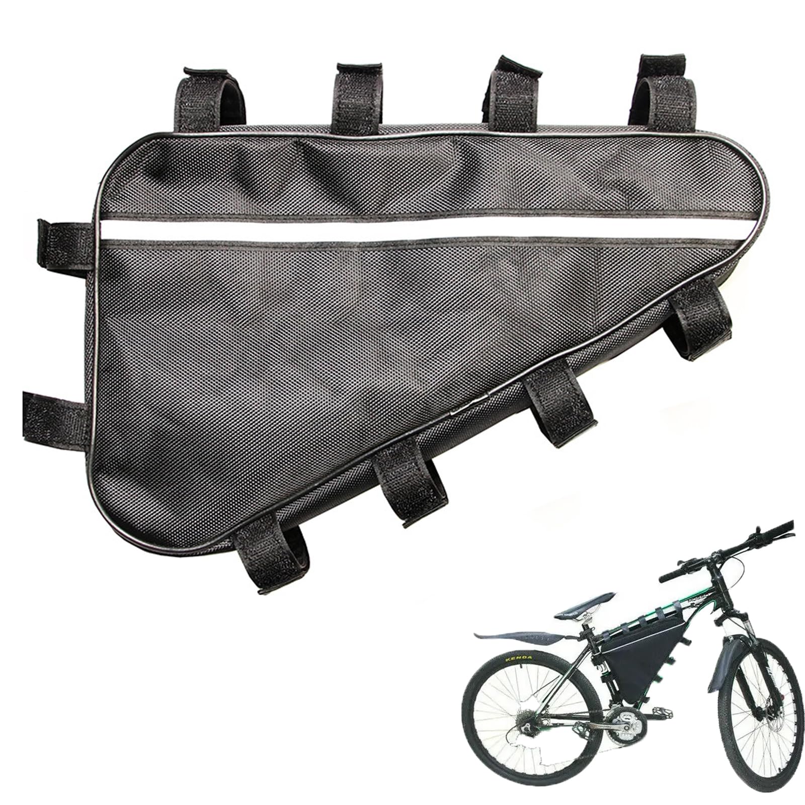 VADO VLTRA Triangle Battery Bag for Electric Mountain Bike, Waterproof Oxford Cloth Case, Large Modification, Bicycle Li-Lon Case Storage Tool Bag for Bike Cycling (L:39 * 36 * 22cm)
