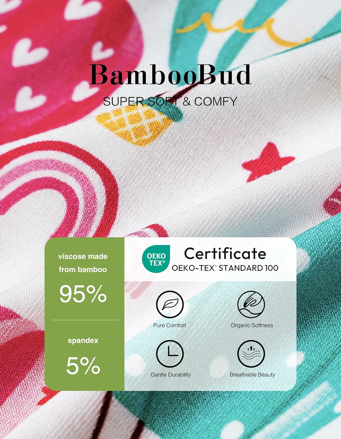 Little Kid's Pajama Set 2Piece Toddler Boys Girls Pjs Sets Button Down Sleepwear Viscose from Bamboo Pjs 2-10Y - Image 4