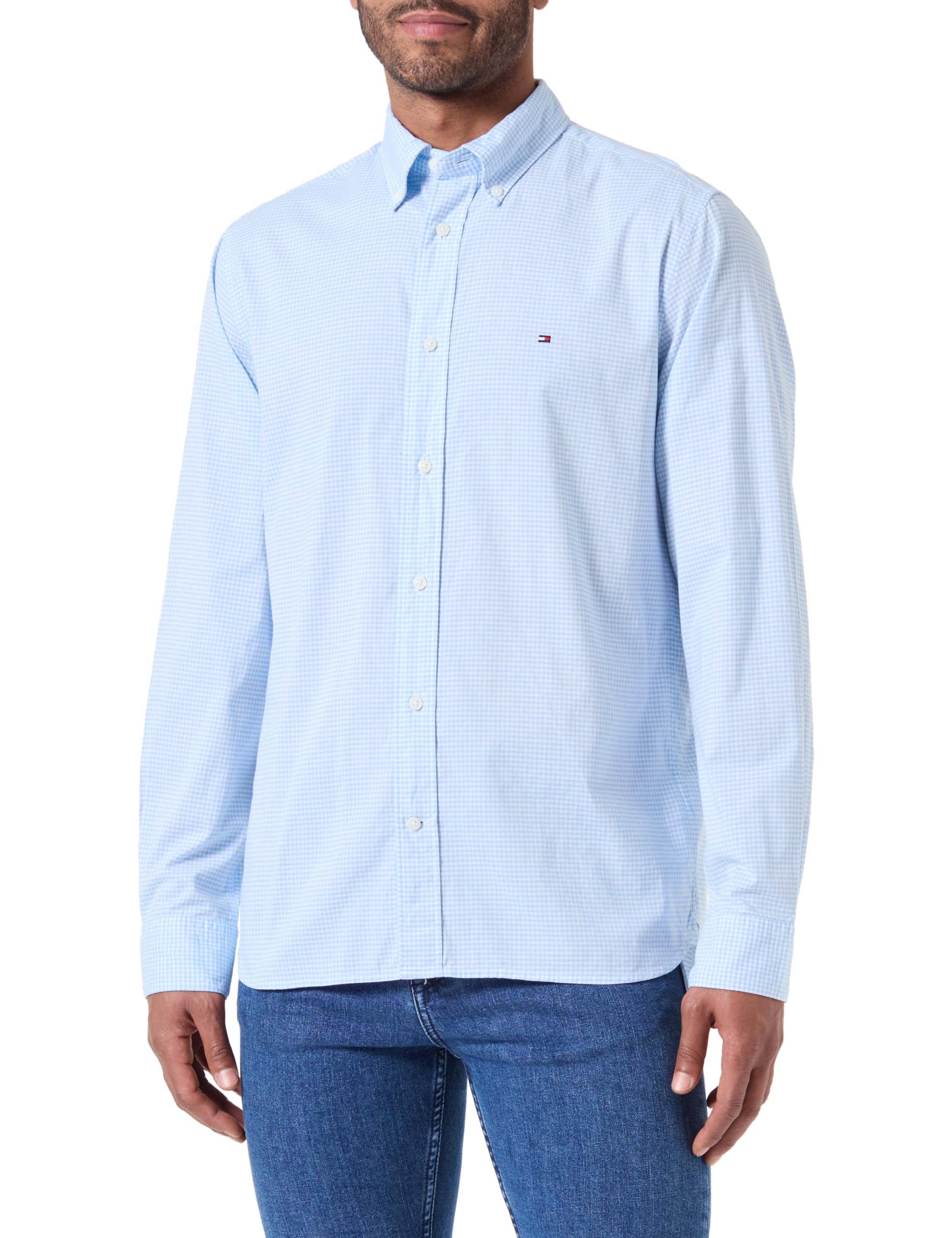 Tommy Hilfiger Camisa Hombre Natural Soft de Manga Larga