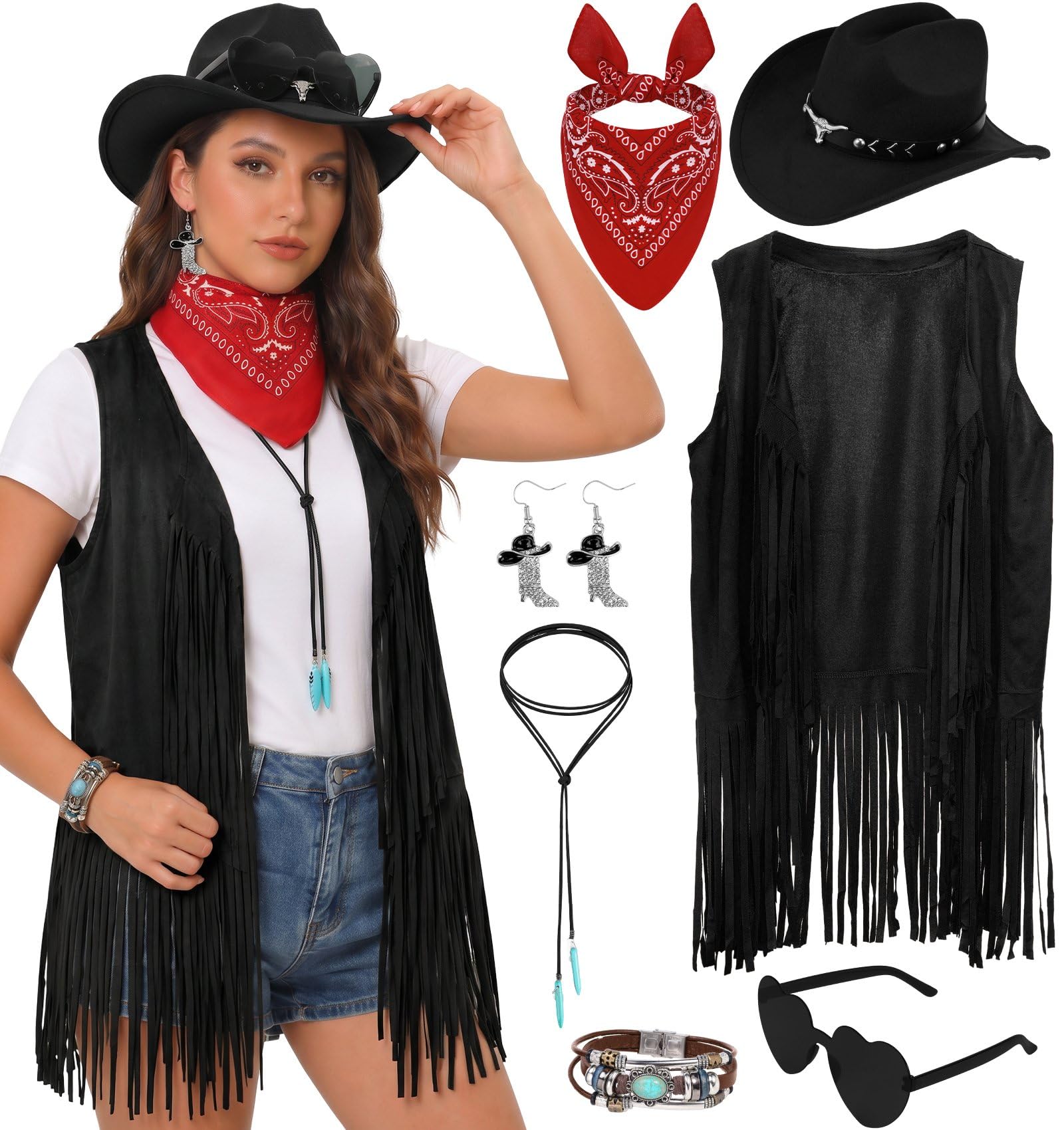 Western Cowgirl Outfits for Women 7PCS