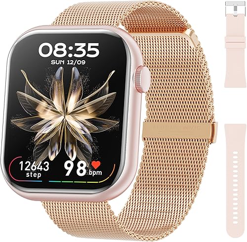 Hwagol Reloj inteligente, reloj inteligente de llamadas Bluetooth para hombres y mujeres, monitor de frecuencia cardíaca, sueño, oxígeno en sangre,