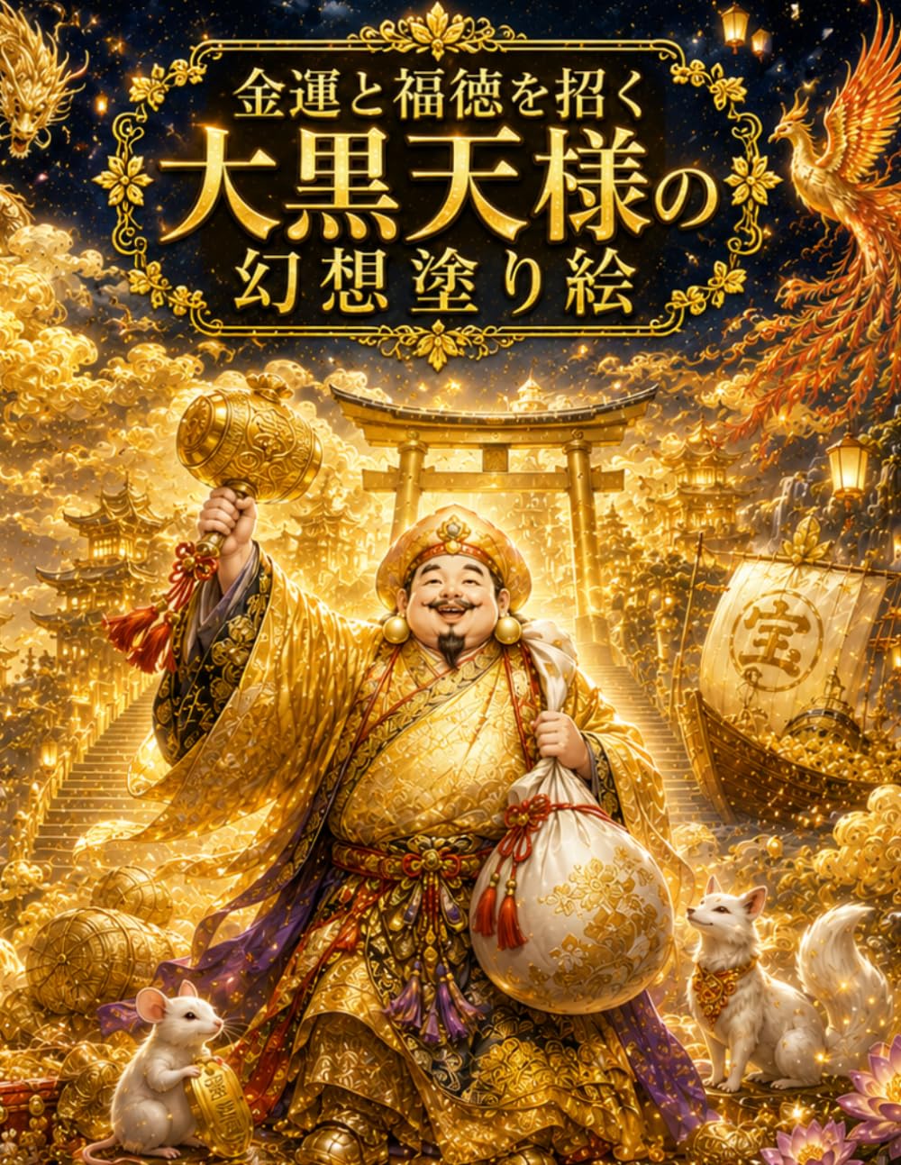 金運と福徳を招く 大黒天様の幻想塗り絵: 金運・幸福・豊かさを願いながら楽しむ リラックス・ストレス解消・癒しで心を整える開運大人の塗り絵 (幸運を引き寄せる神秘ぬりえシリーズ)