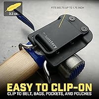 Vista 5 de Holstery HammerMaster Bucle Porta Martillo - Funda de Cinturón con Clip para Herramientas Sostiene Martillos, Hacha o Mazo