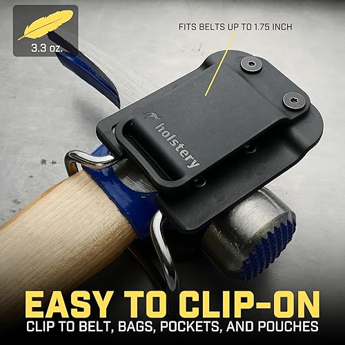 Miniatura 5 de Holstery HammerMaster Bucle Porta Martillo - Funda de Cinturón con Clip para Herramientas Sostiene Martillos, Hacha o Mazo