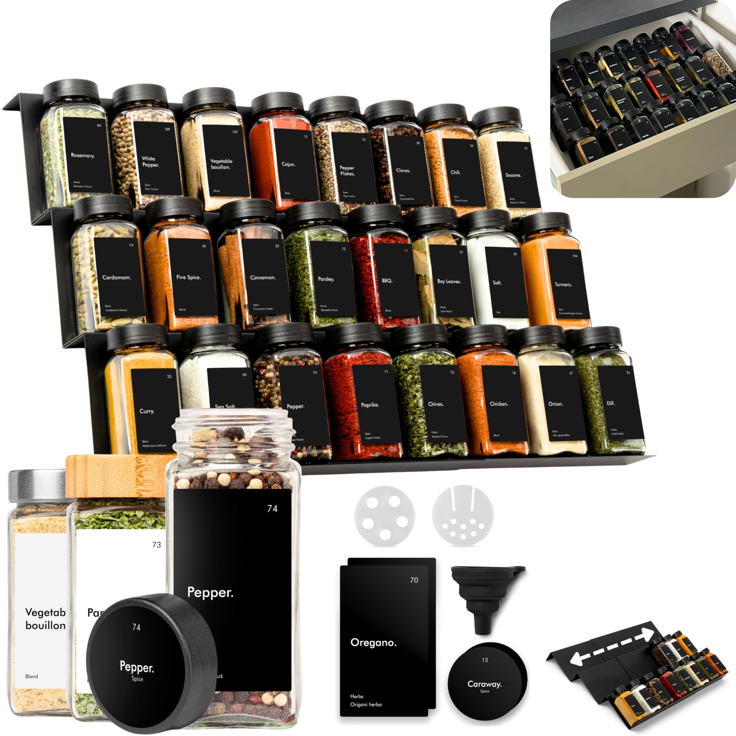 KIVY Spice Drawer Organizer