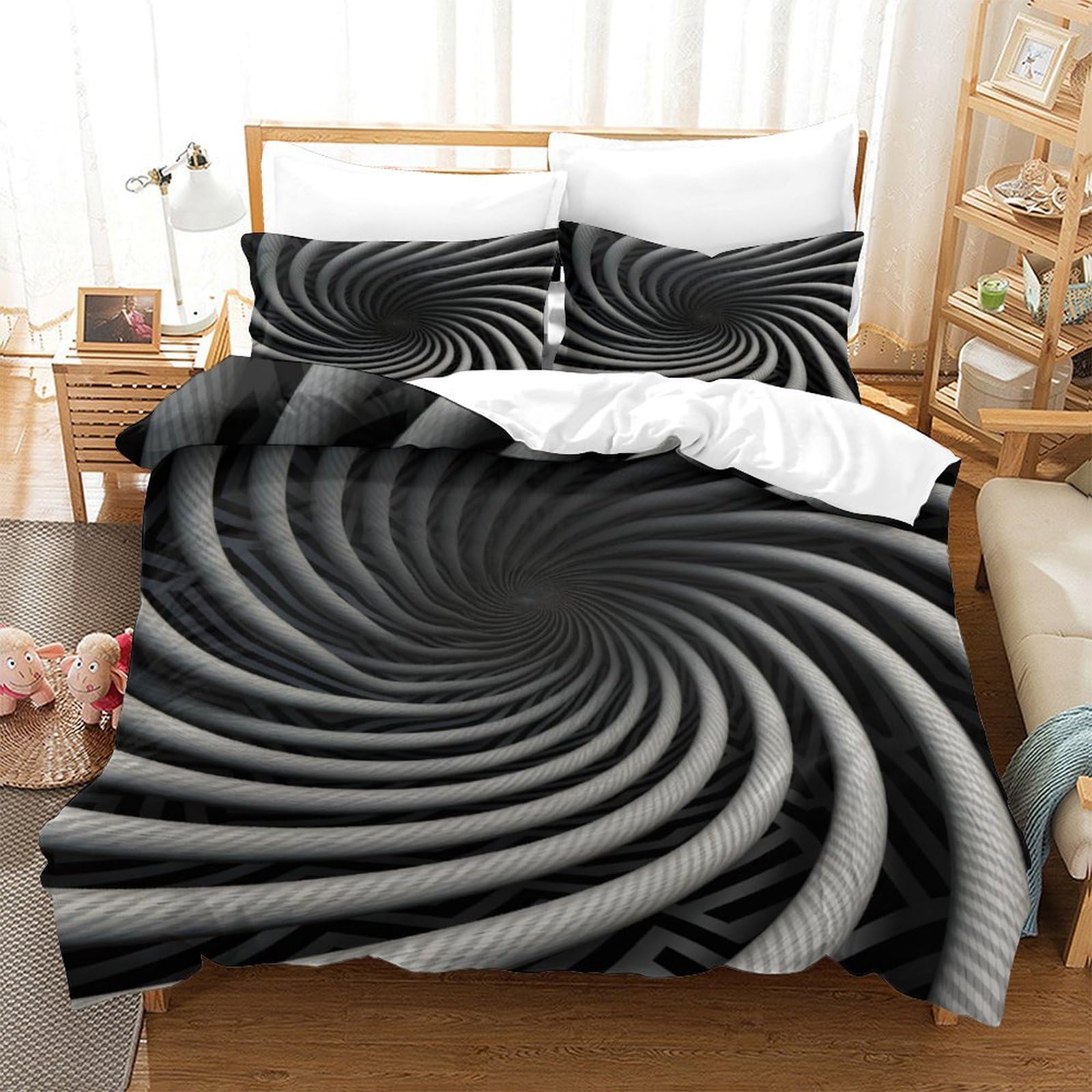 Parure de lit 3 pièces 260x220 cm avec taies d'oreiller