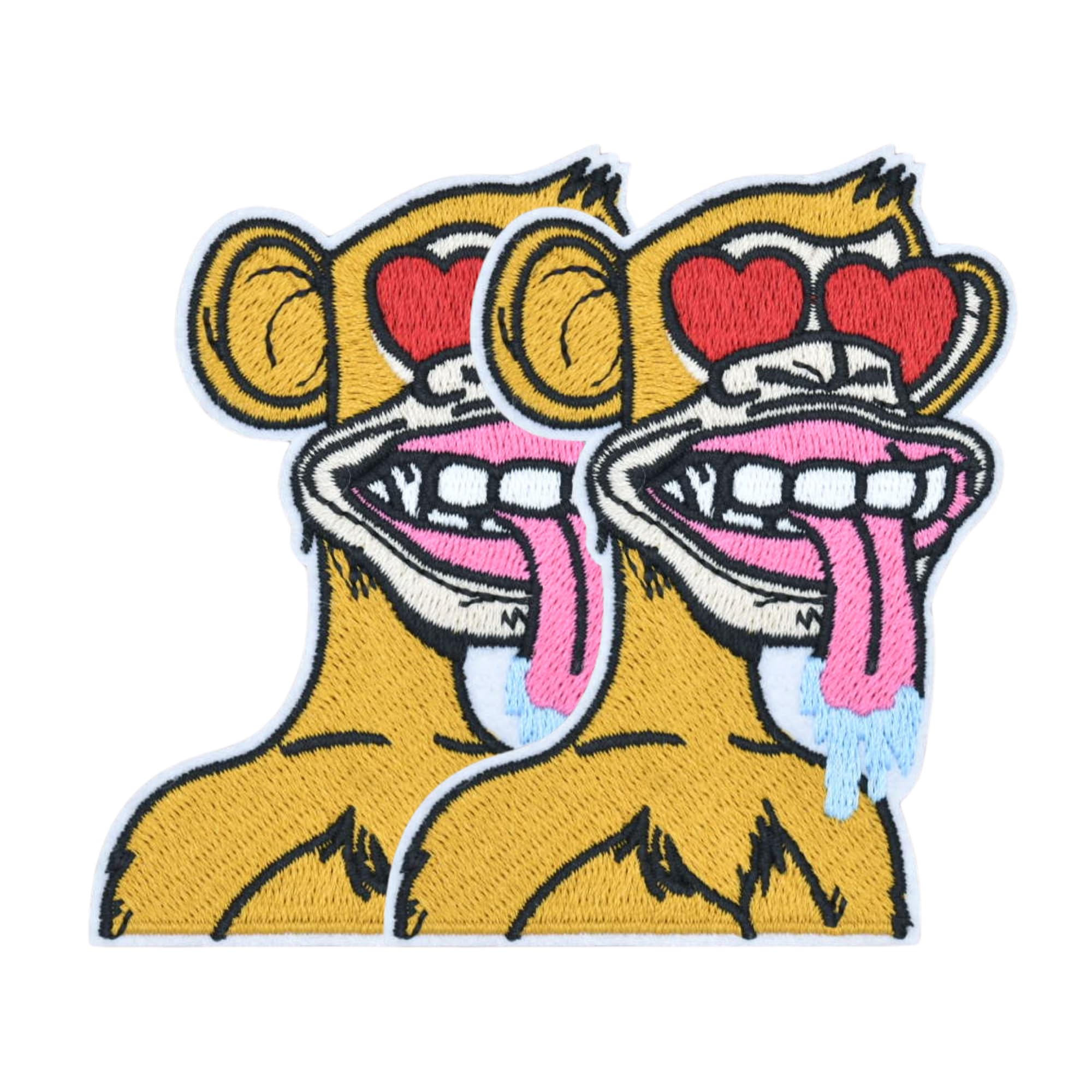 Ctctoo 2pcs Iron on Patches for Clothing – Bored Ape Yacht Club Theme Embroidered Iron on Patches for Clothes, Backpacks, Jeans, Shirt, Jacket, Dress,
